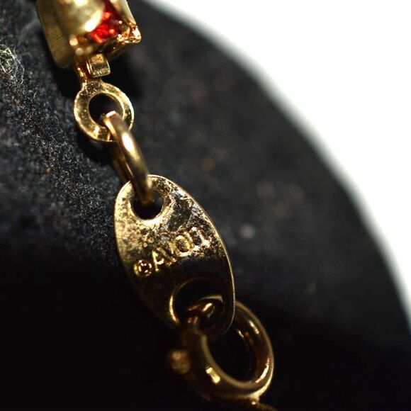 Vintage Avon Ruby Red/Clear Crystal Gold Tone 7" Tennis Y2K Glam Bracelet - Picture 5 of 5